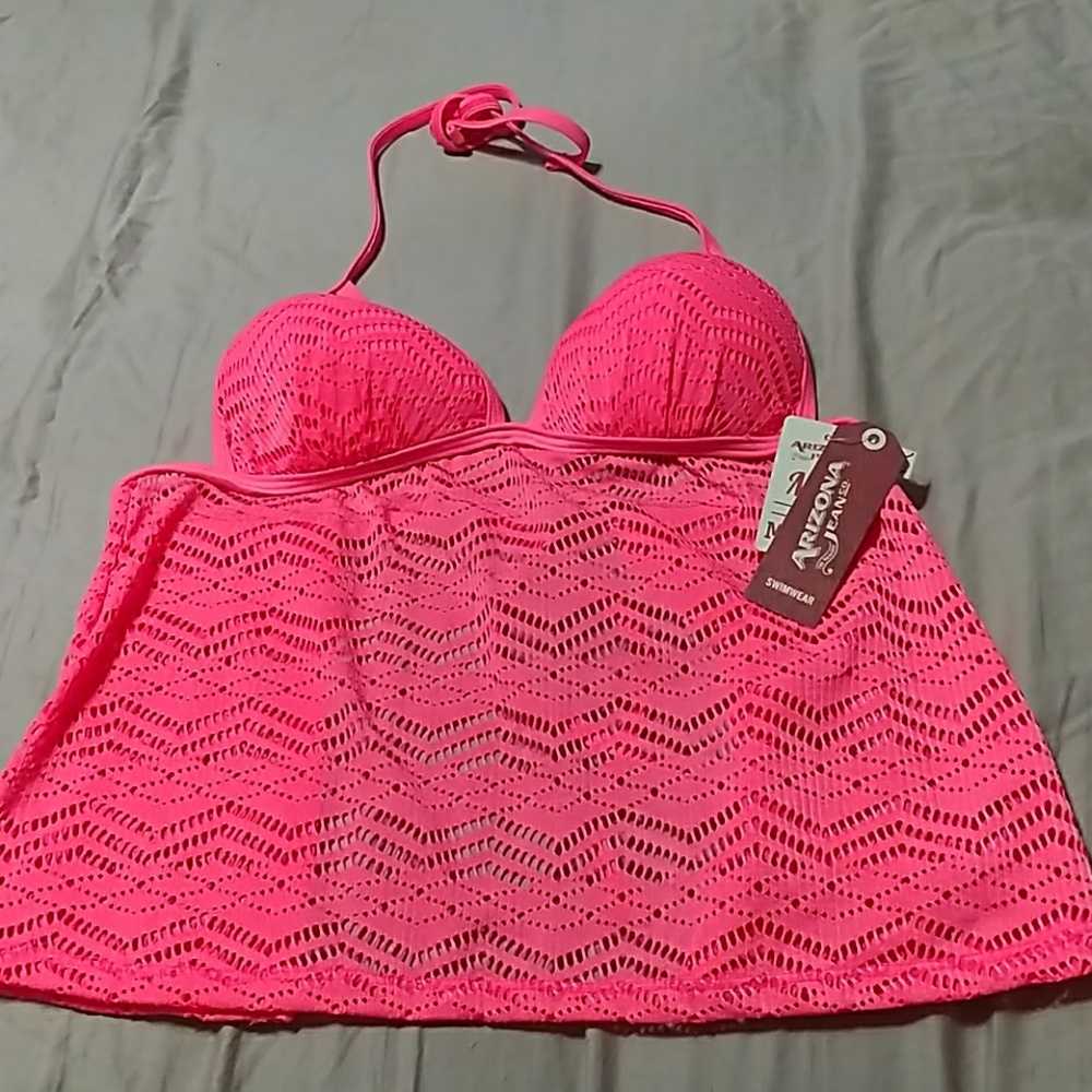 Medium Coral-Colored Swimwear Top
